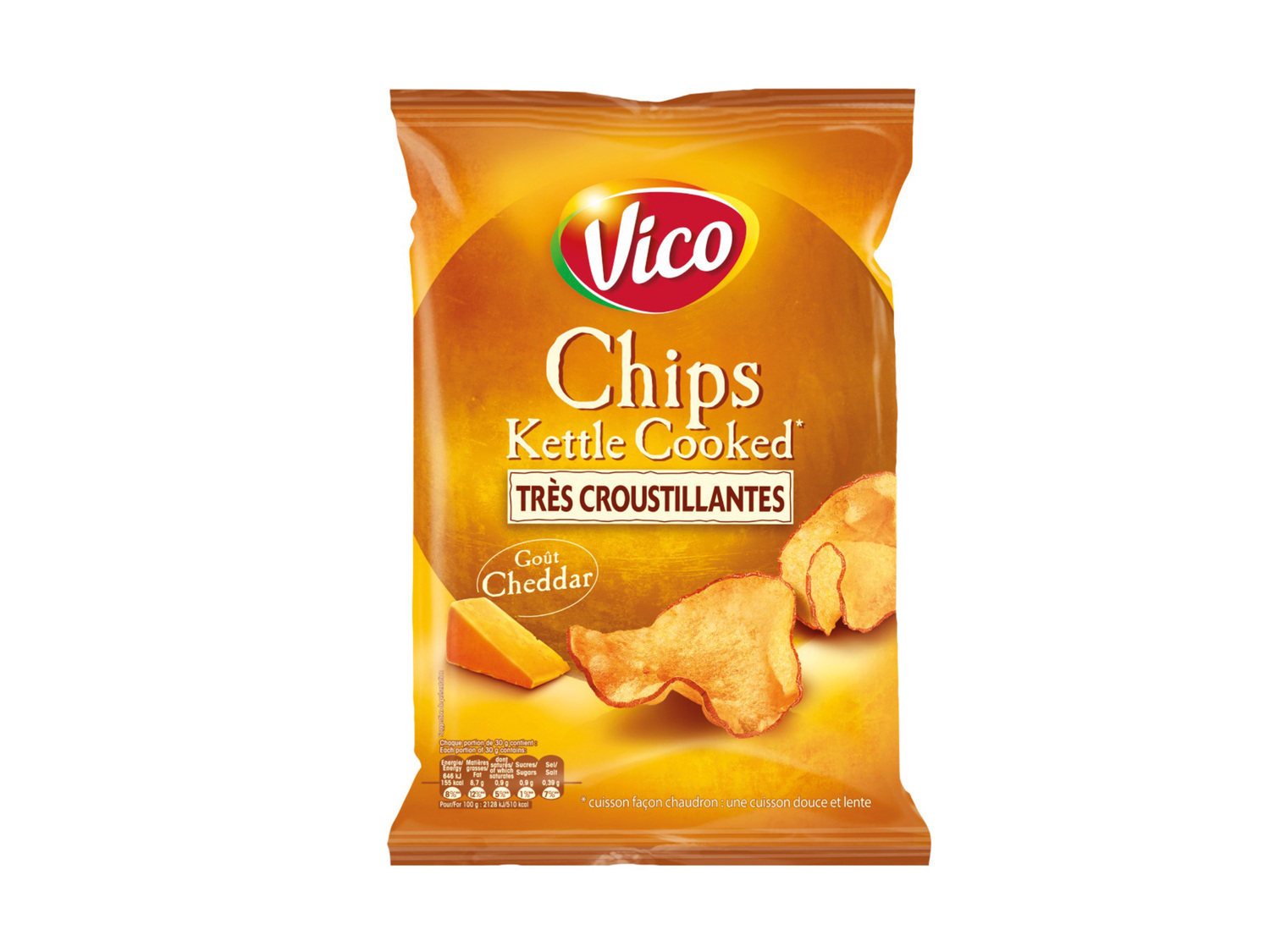 Vico Chips Kettle Cooked , le prix 1.25 €
- Au choix: sel de mer, gaufrette ...
