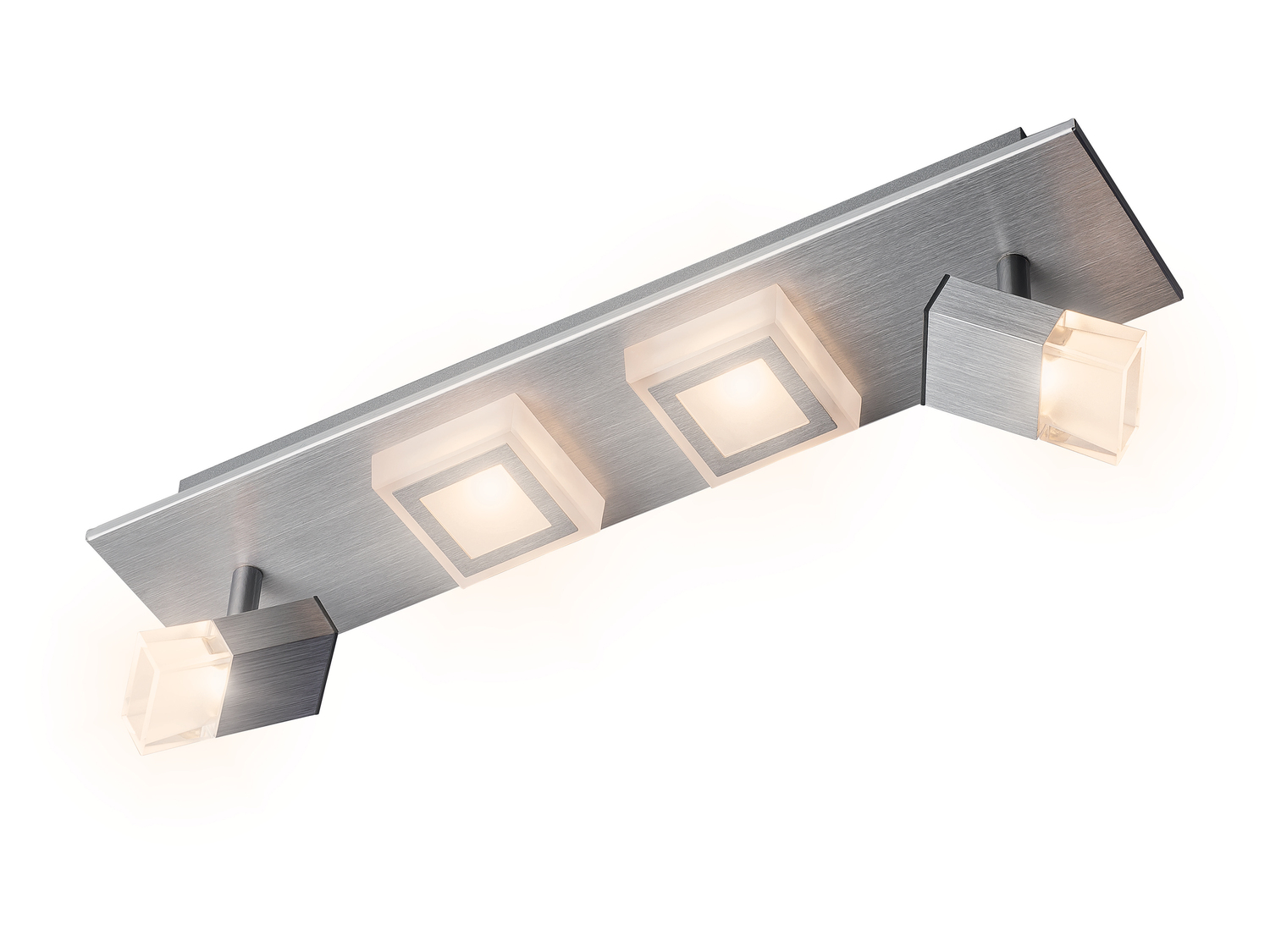 Plafonnier LED en aluminium brossé , le prix 29.99 €
- 4 modules LED basse ...