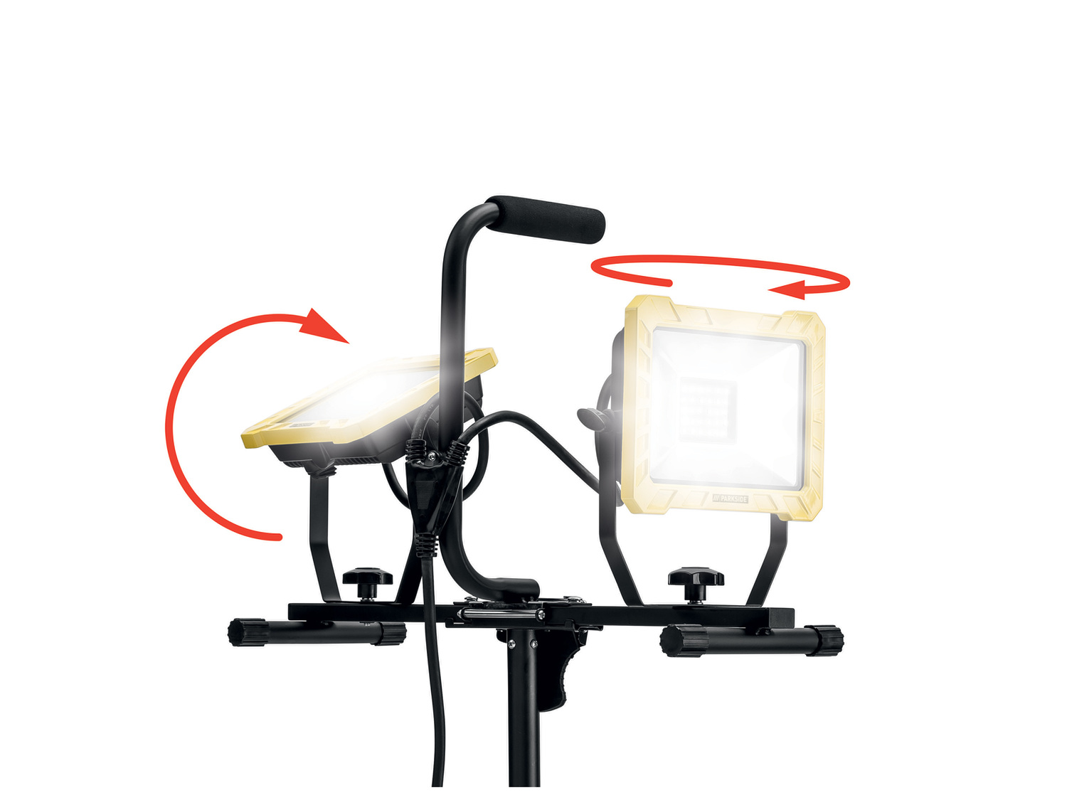 Projecteur de chantier LED , le prix 49.99 €
- 30 W
- Têtes orientables ...