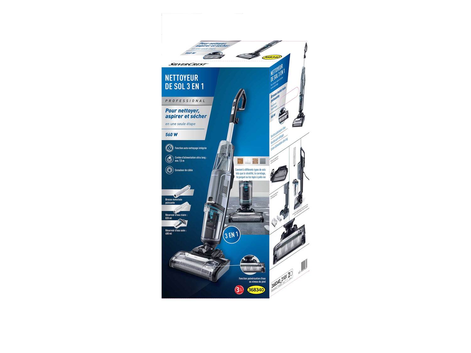 Nettoyeur de sol 3 en 1 , le prix 149.00 €
- Puissance : 480-560 W, 220-240 ...
