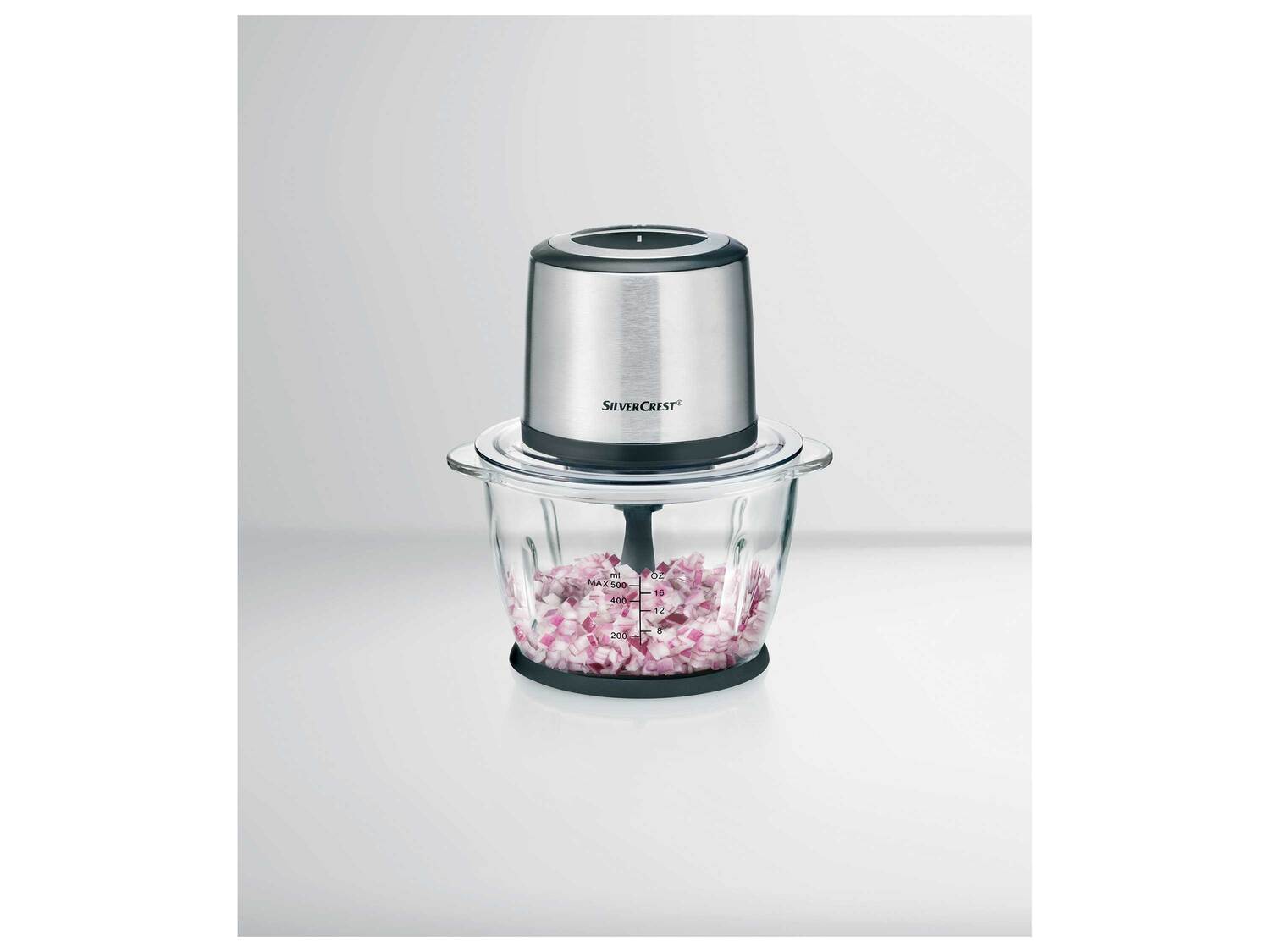 Hachoir multifonction , le prix 16.99 €
- 500 W
- Env. 1,2 L
- 2 vitesses ...