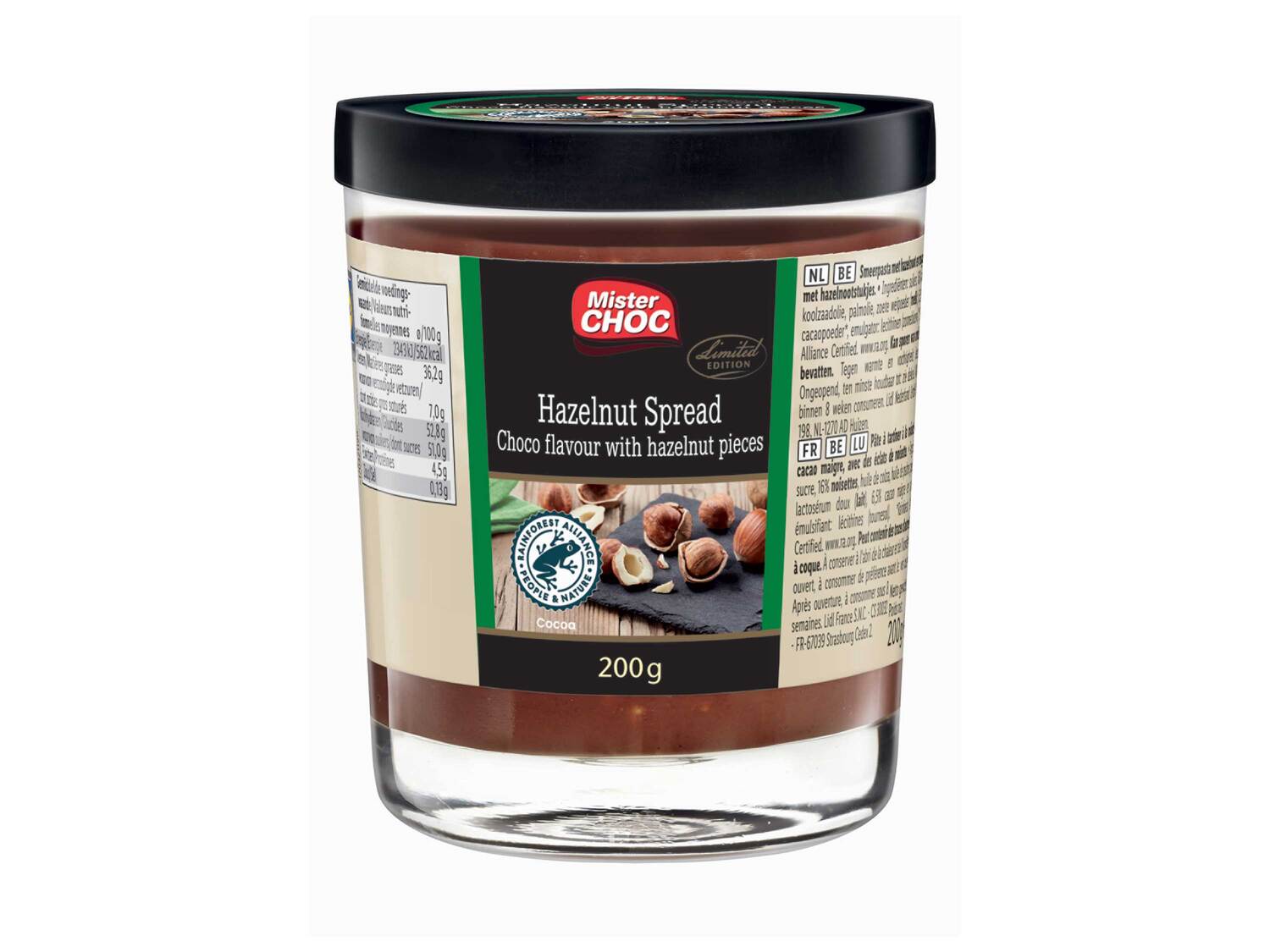 Pâte à tartiner , le prix 1.29 €
- Au choix : coco, mocca, noisette ...