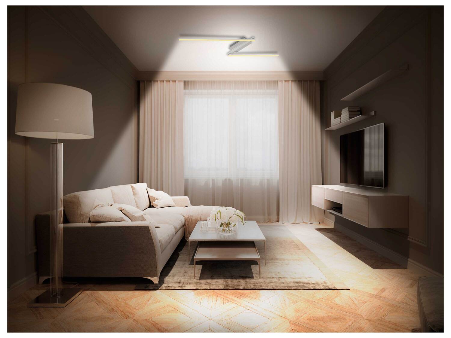 Plafonnier à LED , le prix 26.99 €
- Au choix :
- Env. 143,6 x 12 x ...