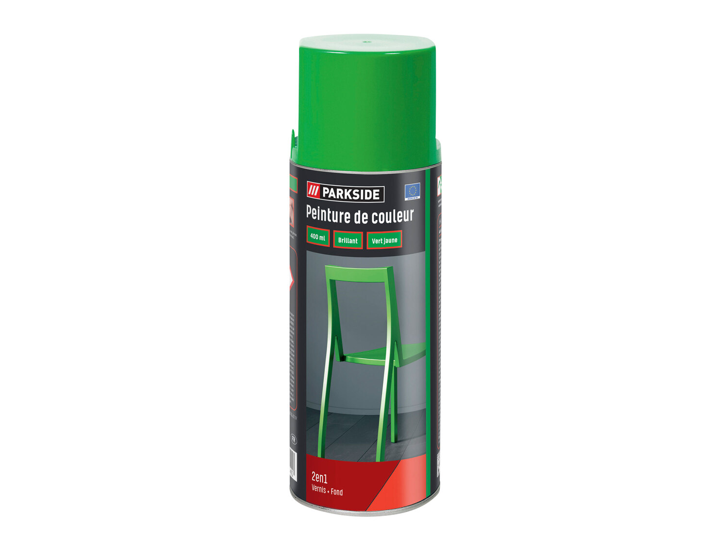 Peinture en spray , le prix 2.49 €
- 2 en 1 : vernis + fond,
- Brillant,
- ...