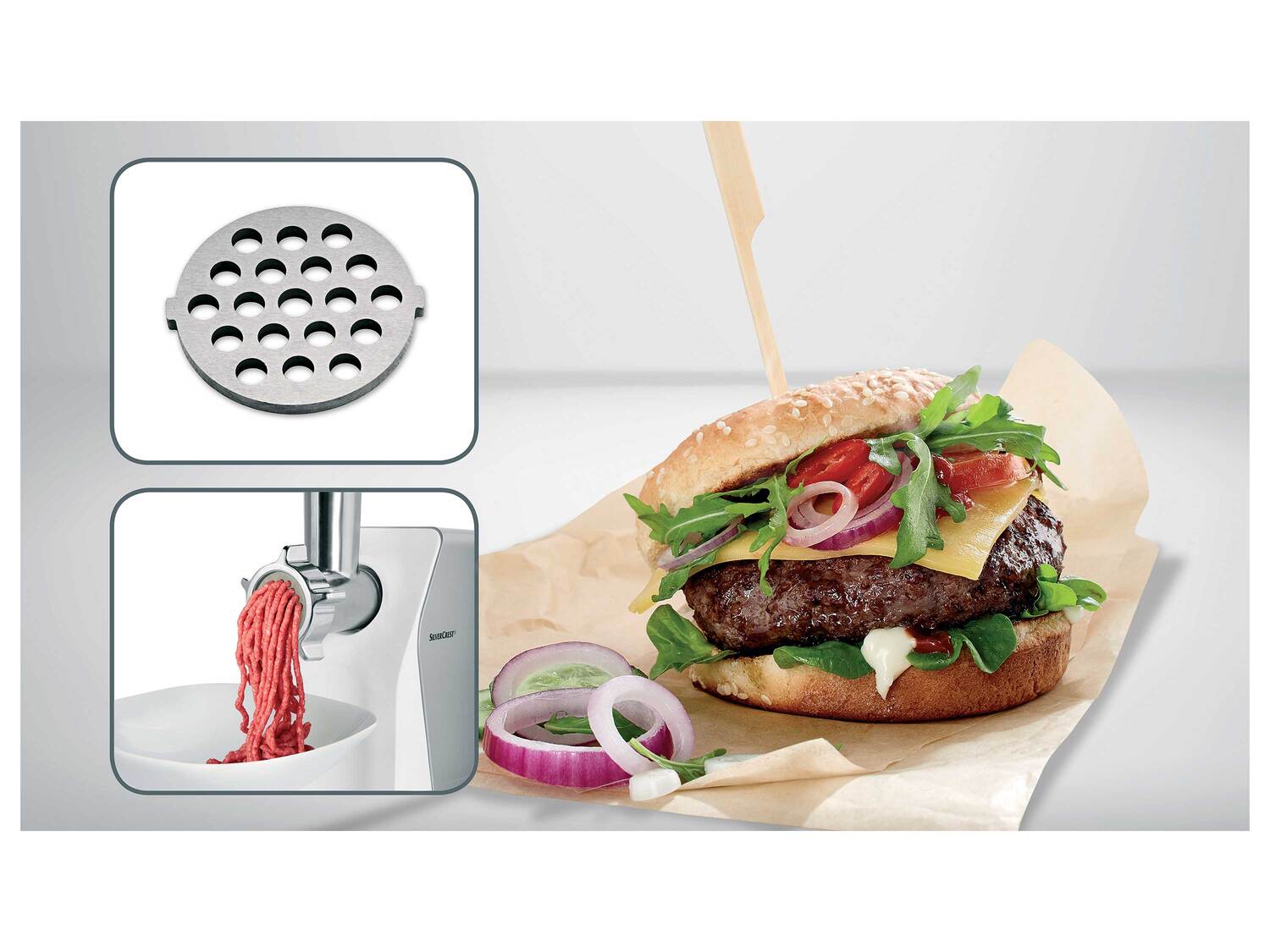 Hachoir à viande , le prix 39.99 €
- 350 W
- Hache env. 1 kg de viande par ...