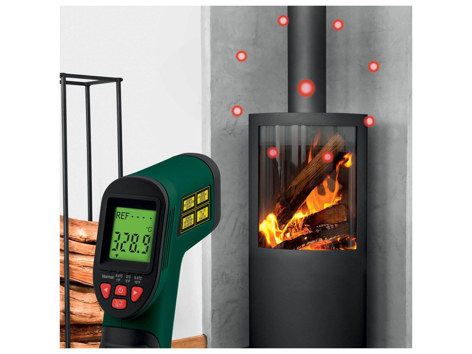 Thermomètre infrarouge , le prix 24.99 €
- Pour prendre rapidement la température ...