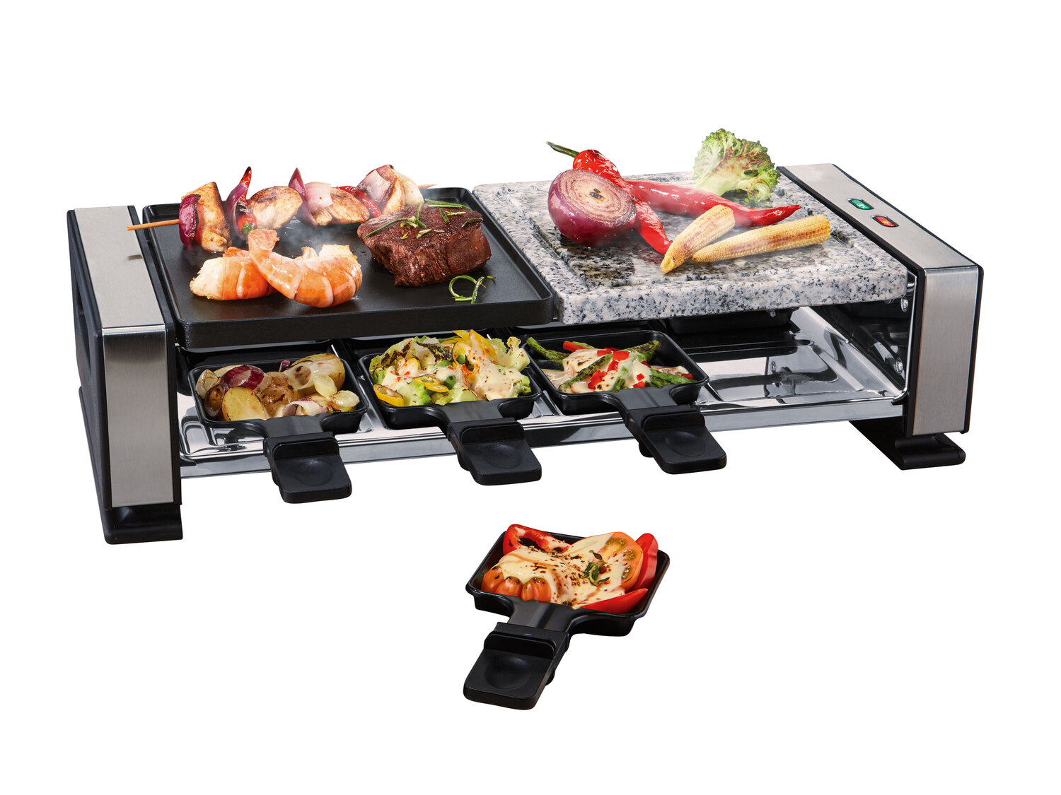 Raclette-gril , le prix 24.99 €
- 1 400 W
- Revêtement anti-adhérent
- ...