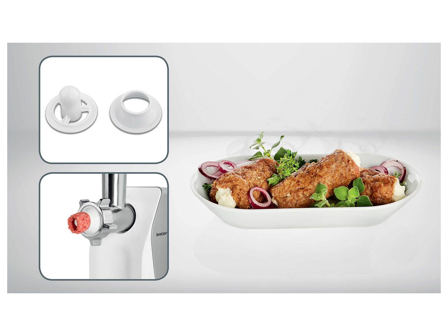 Hachoir à viande , le prix 39.99 €
- 350 W
- Hache env. 1 kg de viande par ...
