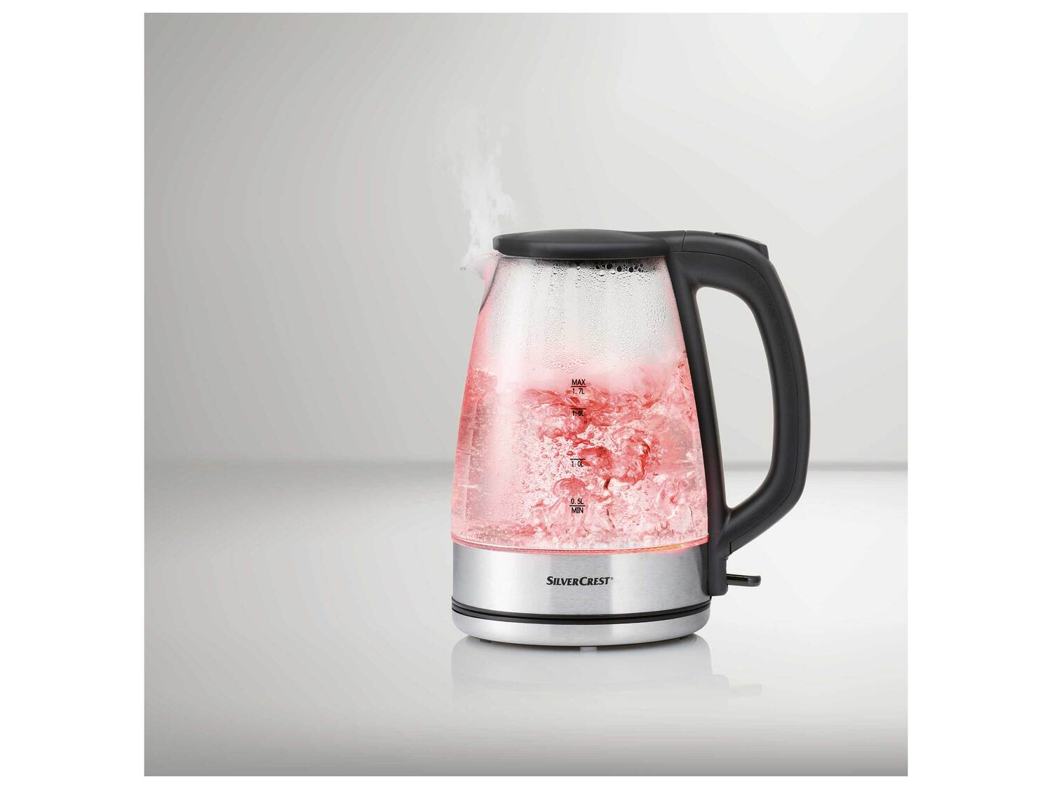 Bouilloire en verre , le prix 24.99 € 
- 2 520 - 3 000 W
- Max. 1,7 L
- Variation ...