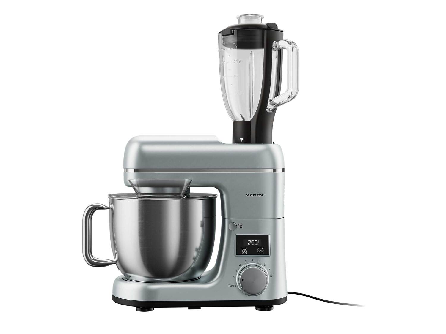 Robot multifonction rouge ou argenté , le prix 129.00 € 
- Inédit chez Lidl
- ...