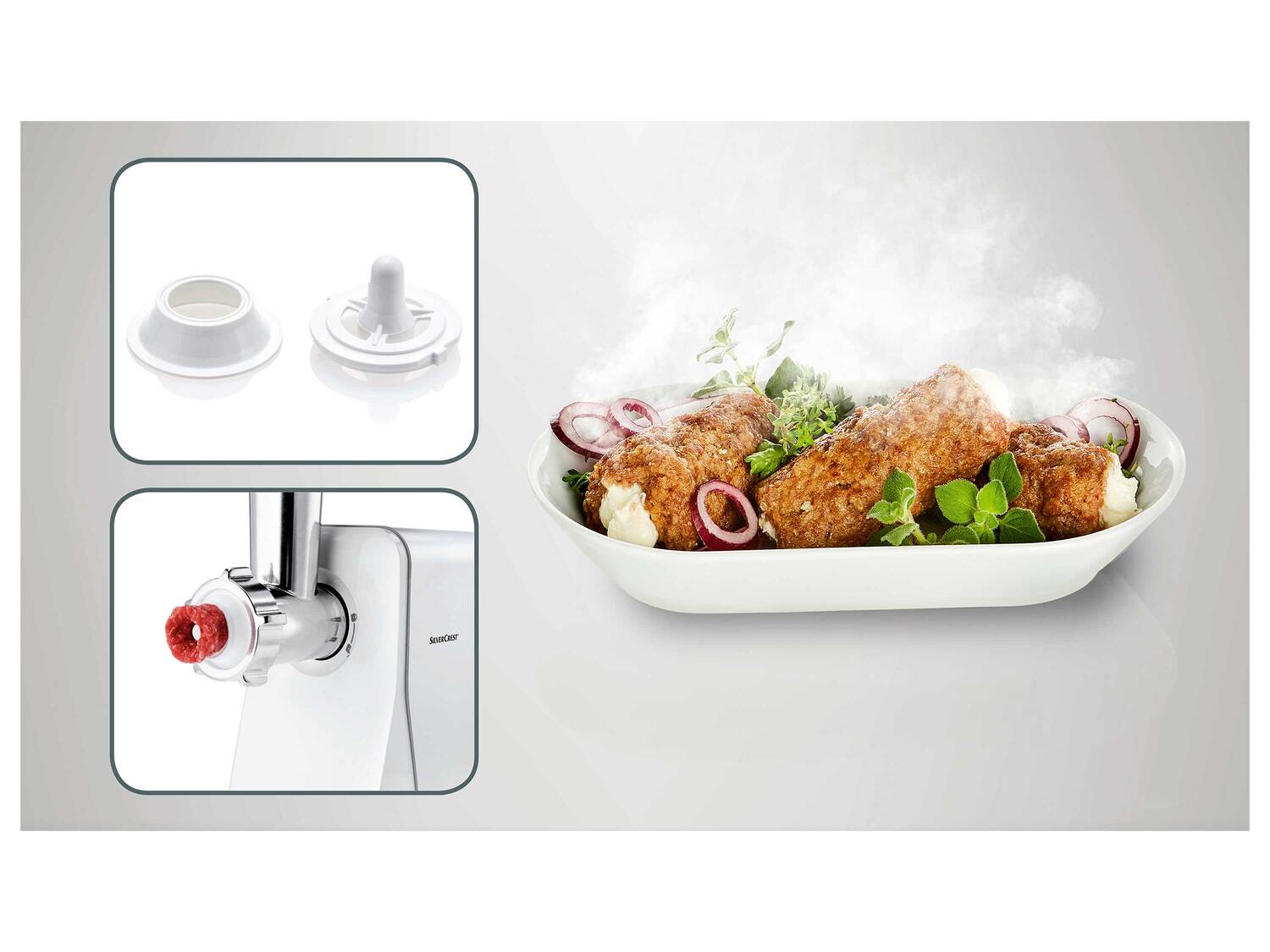 Hachoir à viande avec broyeur de tomates , le prix 46.99 €
- 350 W
- Transforme ...